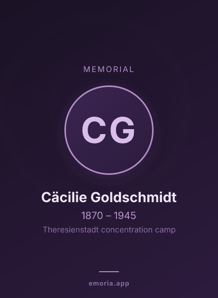 Memorial portrait of Cäcilie Goldschmidt