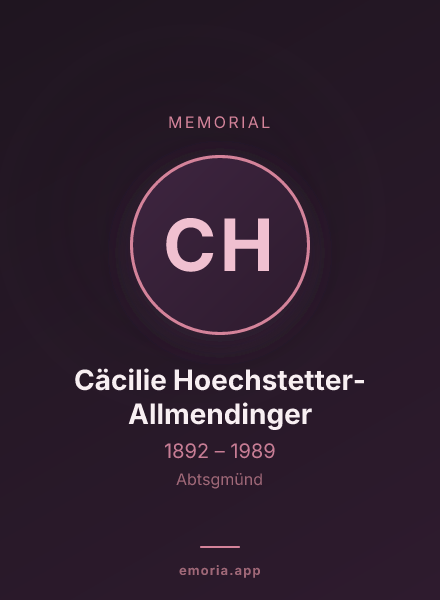 Memorial portrait of Cäcilie Hoechstetter-Allmendinger