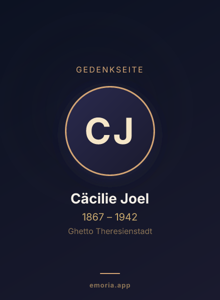 Gedenkportrait von Cäcilie Joel