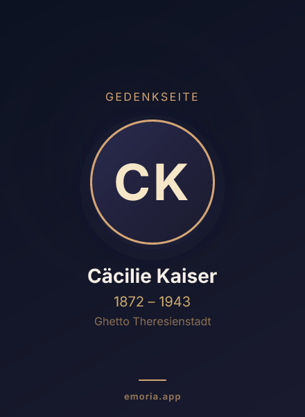 Gedenkportrait von Cäcilie Kaiser