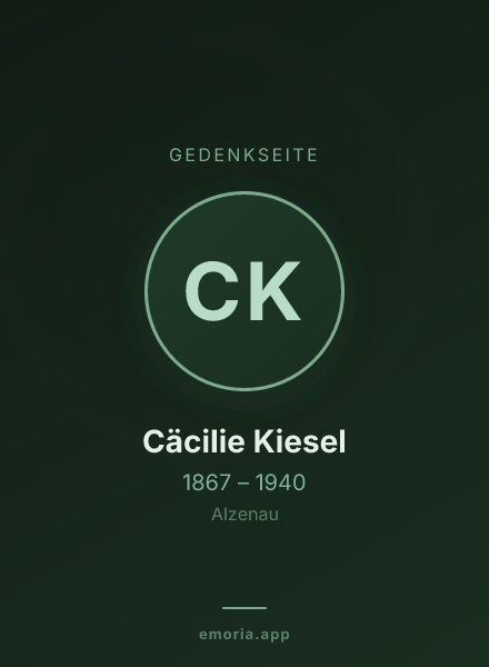 Gedenkportrait von Cäcilie Kiesel
