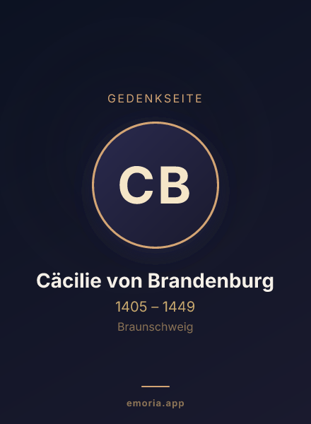 Gedenkportrait von Cäcilie von Brandenburg