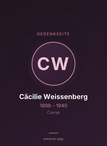 Gedenkportrait von Cäcilie Weissenberg