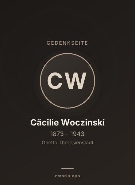 Gedenkportrait von Cäcilie Woczinski