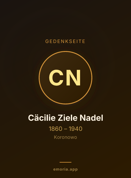 Gedenkportrait von Cäcilie Ziele Nadel