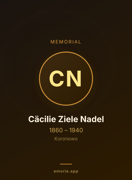 Memorial portrait of Cäcilie Ziele Nadel