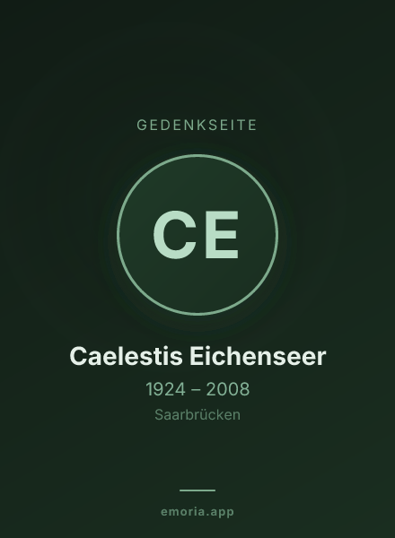 Gedenkportrait von Caelestis Eichenseer