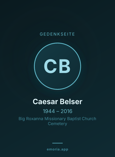 Gedenkportrait von Caesar Belser