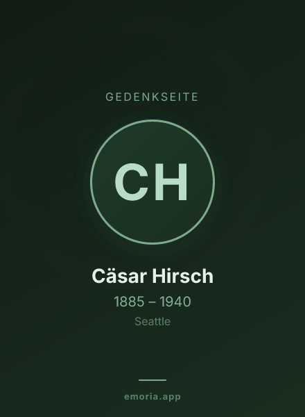 Gedenkportrait von Cäsar Hirsch