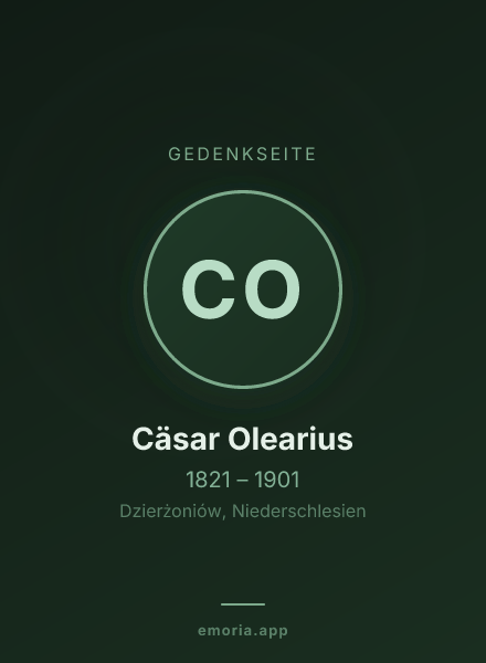 Gedenkportrait von Cäsar Olearius