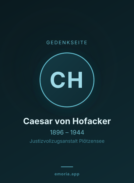 Gedenkportrait von Caesar von Hofacker