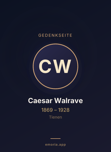 Gedenkportrait von Caesar Walrave
