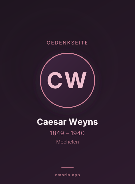 Gedenkportrait von Caesar Weyns