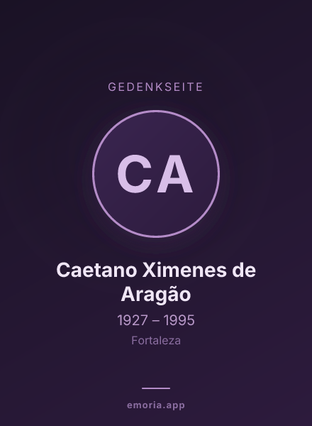 Gedenkportrait von Caetano Ximenes de Aragão
