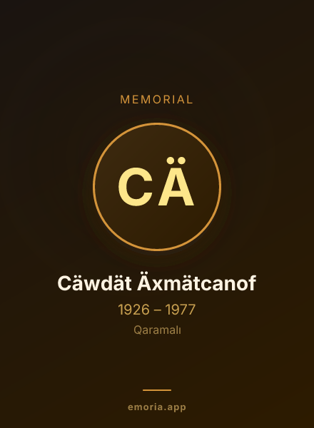 Memorial portrait of Cäwdät Äxmätcanof