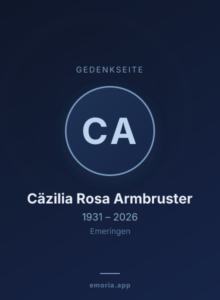 Gedenkportrait von Cäzilia Rosa Armbruster