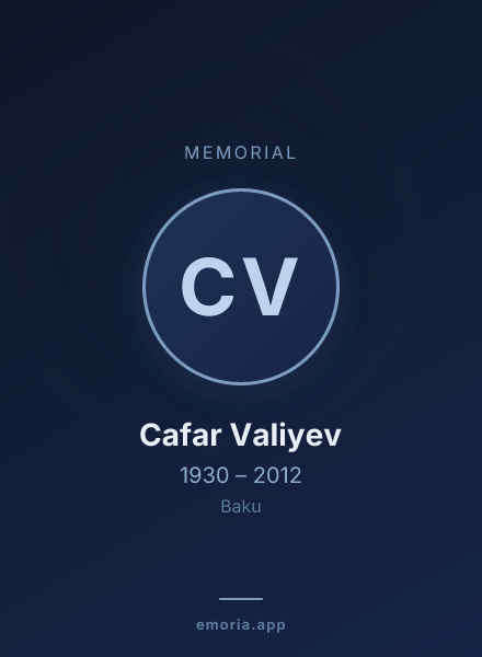 Memorial portrait of Cafar Valiyev
