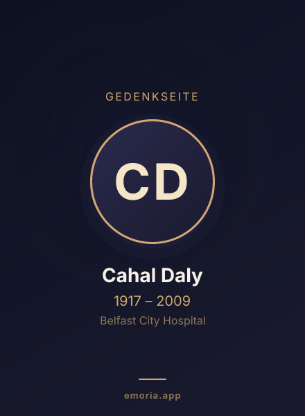 Gedenkportrait von Cahal Daly