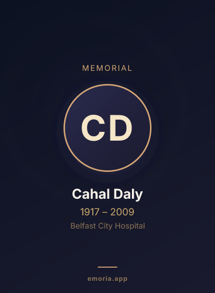 Memorial portrait of Cahal Daly
