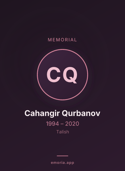 Memorial portrait of Cahangir Qurbanov