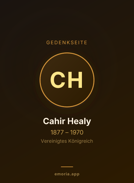 Gedenkportrait von Cahir Healy