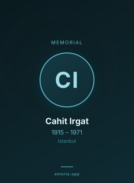Memorial portrait of Cahit Irgat