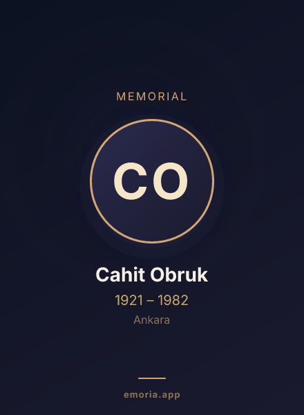 Memorial portrait of Cahit Obruk