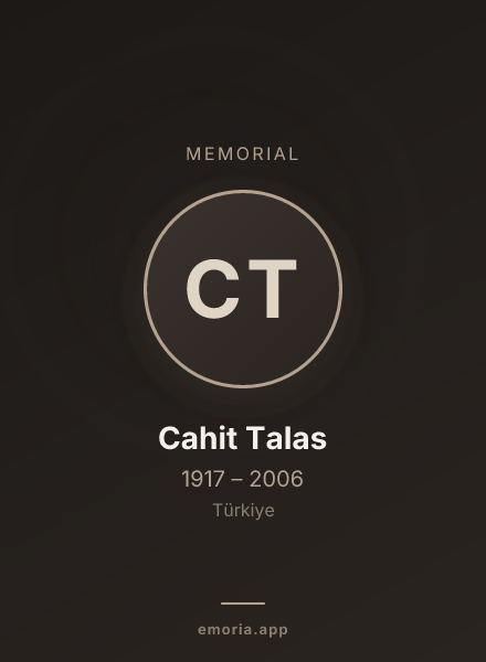 Memorial portrait of Cahit Talas