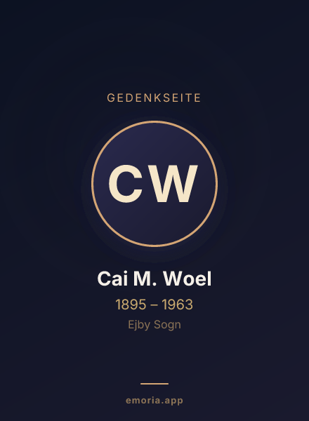 Gedenkportrait von Cai M. Woel