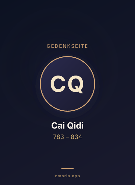 Gedenkportrait von Cai Qidi