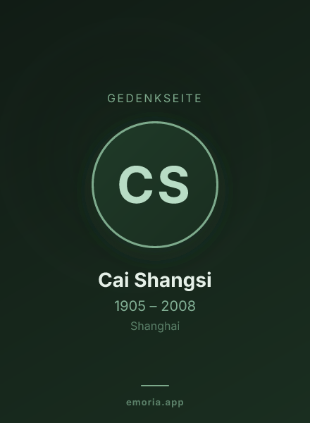 Gedenkportrait von Cai Shangsi