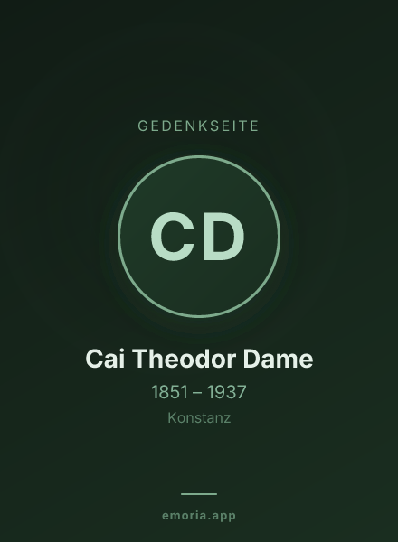 Gedenkportrait von Cai Theodor Dame