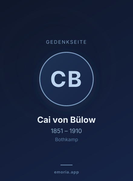 Gedenkportrait von Cai von Bülow
