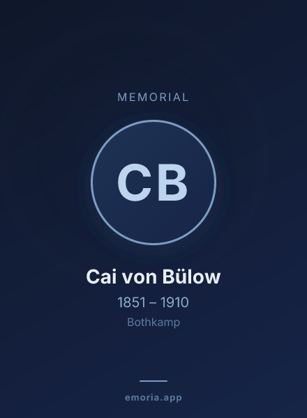 Memorial portrait of Cai von Bülow