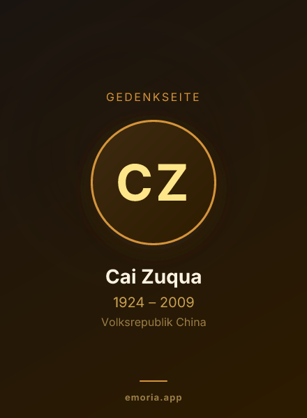 Gedenkportrait von Cai Zuqua
