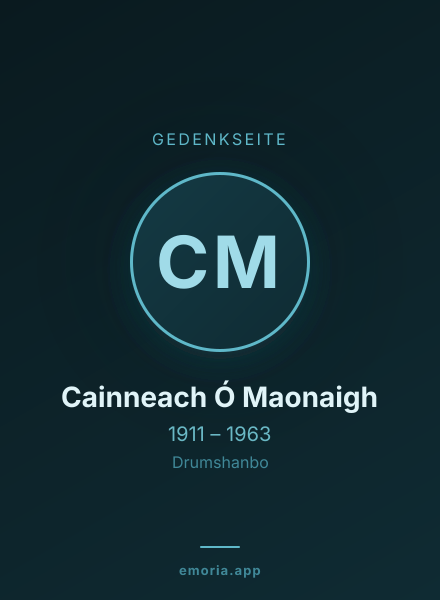 Gedenkportrait von Cainneach Ó Maonaigh