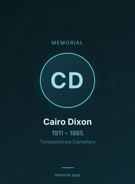 Memorial portrait of Cairo Dixon