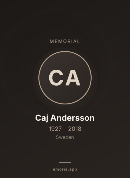 Memorial portrait of Caj Andersson