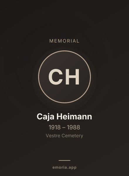 Memorial portrait of Caja Heimann