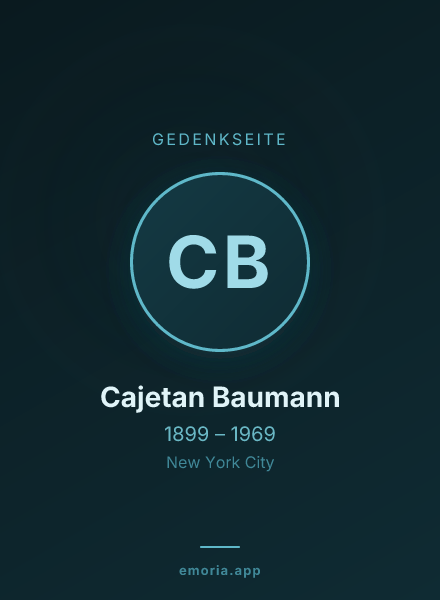 Gedenkportrait von Cajetan Baumann