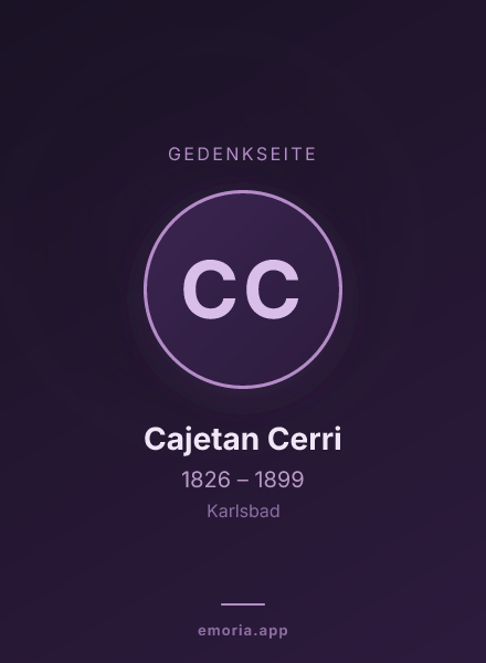 Gedenkportrait von Cajetan Cerri