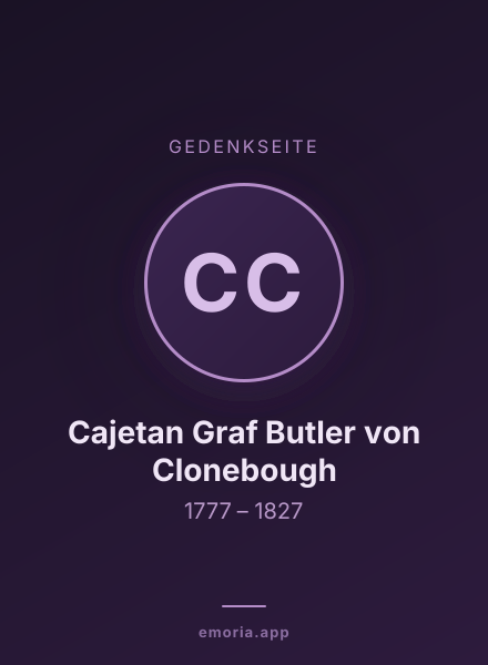 Gedenkportrait von Cajetan Graf Butler von Clonebough