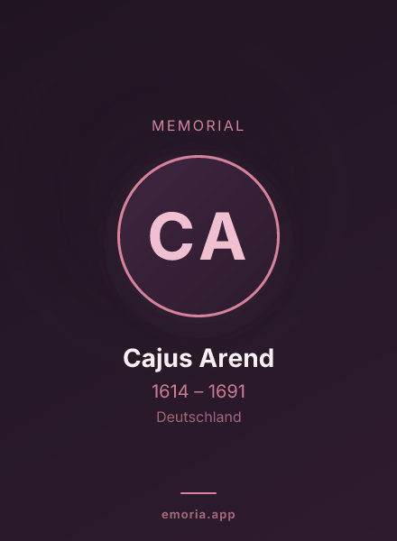 Memorial portrait of Cajus Arend