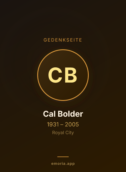 Gedenkportrait von Cal Bolder
