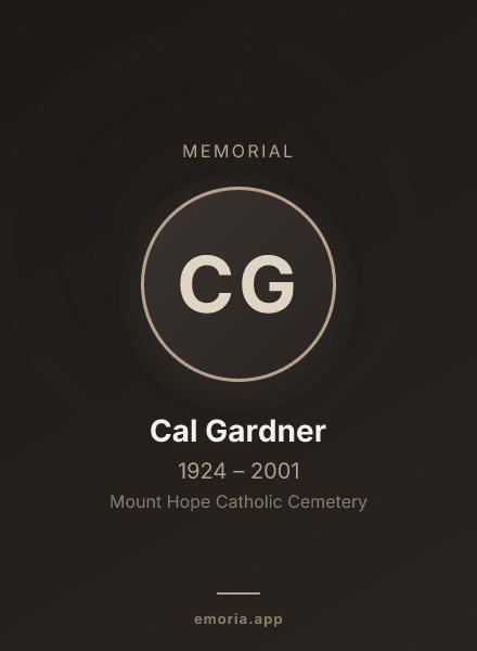 Memorial portrait of Cal Gardner