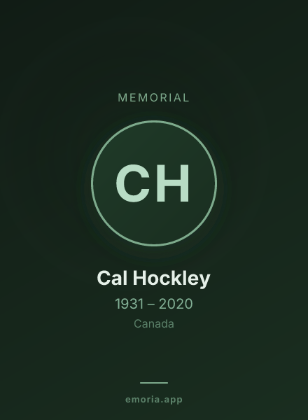 Memorial portrait of Cal Hockley