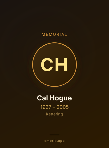 Memorial portrait of Cal Hogue