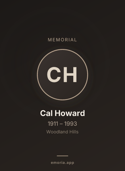 Memorial portrait of Cal Howard