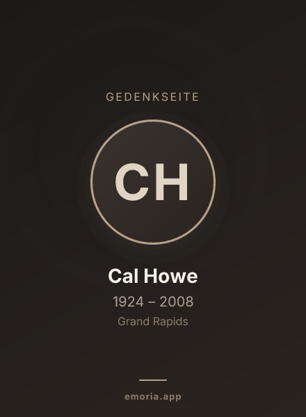 Gedenkportrait von Cal Howe