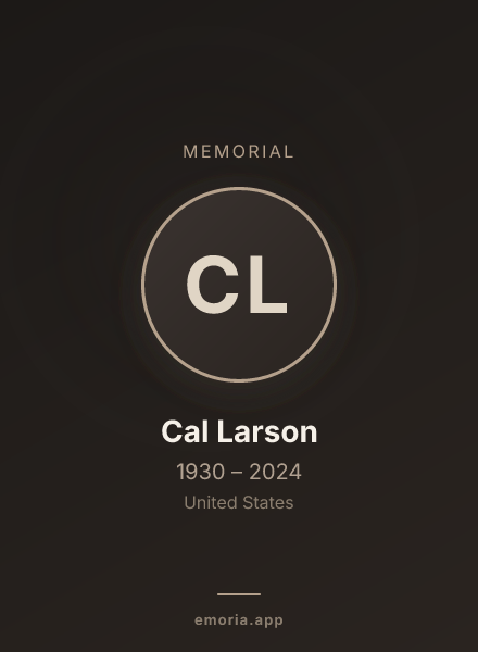 Memorial portrait of Cal Larson